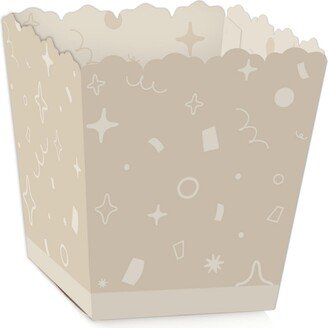 Big Dot Of Happiness Tan Confetti Stars Mini Favor Boxes Simple Party Treat Candy Boxes Set of 12 - Beige/Khaki