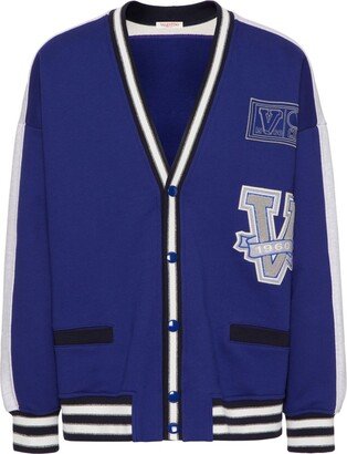 V Crew patches V-neck cardigan