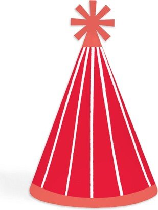 Big Dot Of Happiness Red Stripes - Cone Happy Birthday Party Hats - Set of 8 (Standard Size)