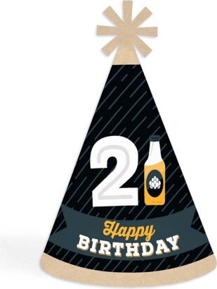 Big Dot Of Happiness Cheers and Beers to 21 Years - Cone Happy Birthday Party Hats - Set of 8