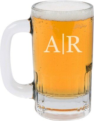 Monogram Initials Line Beer Mug Glass Stein Custom Personalized Engraved Gift