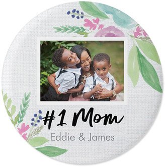 Pins: Number One Mom Pins, Large Circle, Gray