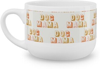 Mugs: Dog Mama - Retro Vintage Text - Earthy Latte Mug, White, 25Oz, Beige