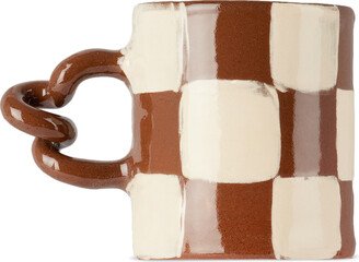 Harlie Brown Studio Brown & White Checkered Wiggle Mug