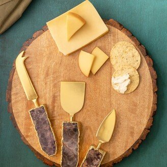GAURI KOHLI Brittany Amethyst Cheese Knives, Set Of 3-AA