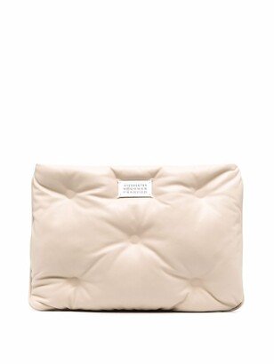 Quilted Logo-Patch Clutch Bag