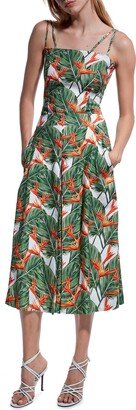 Punta Cana Floral Linen Blend Midi Skirt
