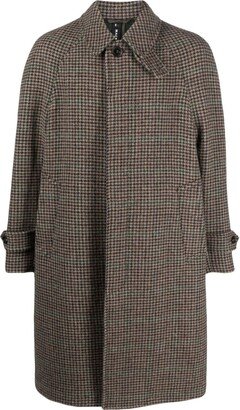 Boston houndstooth-pattern wool coat