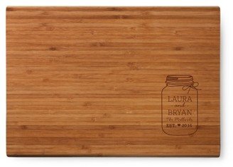 Cutting Boards: Mason Jar Cutting Board, Bamboo, Rectangle Ornament, White