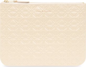 Pouch With Logo Unisex - Cream