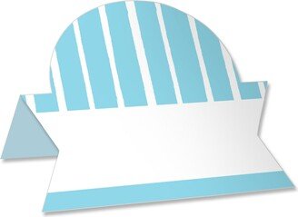 Big Dot Of Happiness Blue Stripes - Simple Party Decorations Card - Table Name Place Cards - 24 Ct