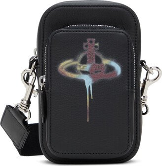 Black Spray Orb Crossbody Bag