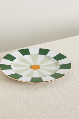 Gold-plated Porcelain Charger Plate - Green