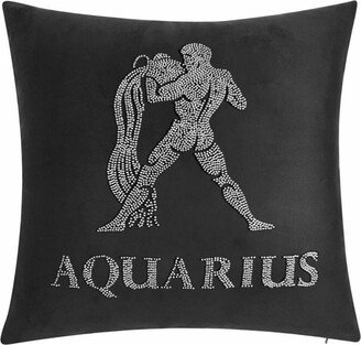 Edie@Home Velvet Beaded 'Aquarius' Decorative Pillow, 18