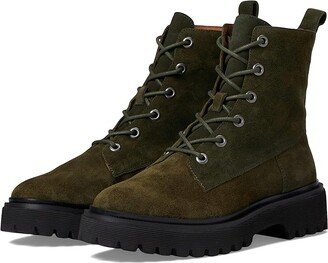 The Rayna Lace-Up Lugsole Boot in Suede (Cargo Green) Women's Boots