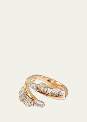 Nak Armstrong Ruched Open Coil Ring with Diamond Tips and 20K Recycled Rose Gold