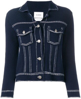 Denim Style Knitted Cardigan