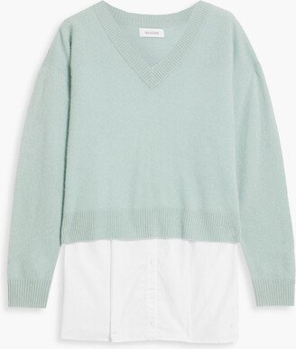 Cashmere and cotton-poplin sweater