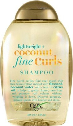 Lightweight + Coconut Fine Curls Shampoo, Lightweight, Coconut Water Shampoo - 13 fl oz