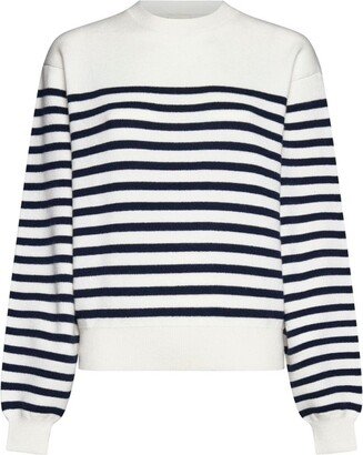 Striped Crewneck Knit Sweater-AA