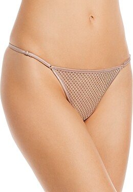 Rhinestone Fishnet V-String Thong-AA