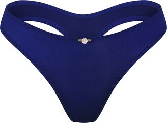 Stretch Satin Thong | Neptune