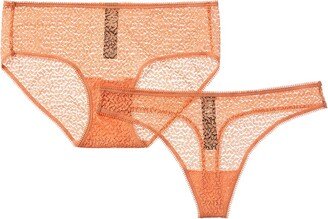 2pk Modern Lace Hipster & Thong Set