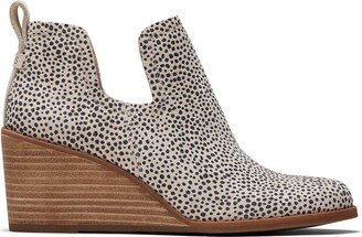 Cheetah Suede Kallie Stacked Wedge Booties Natural/Multi