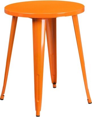 Commercial Grade 24 Round Orange Metal Indoor-Outdoor Table