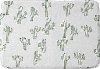 34x21 Camilla Foss Cactus Only Memory Foam Bath Mat White