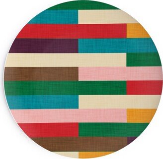 Salad Plates: Kilim - Stripe - Multi Salad Plate, Multicolor