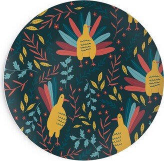 Salad Plates: Wild Turkeys Salad Plate, Multicolor