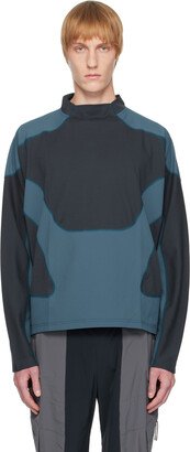 J.L - A.L_ Blue Paneled Long Sleeve T-Shirt