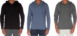 Unsimply Stitched Hooded Henley Non Ribbed With Buttons Value Pack-AA