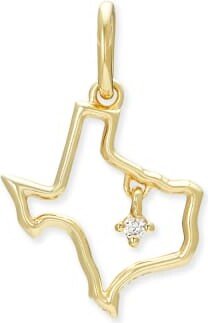 Texas 18k Gold Vermeil Charm in White Diamond