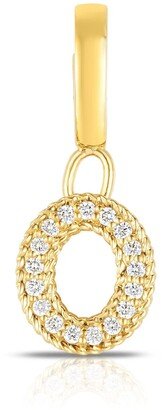 18k Gold & Diamond Letter O Charm