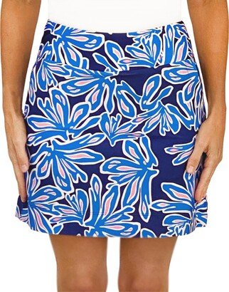 Katherine Way Kiawah Classic Golf Skort In Beach Palm Navy Hot Pink