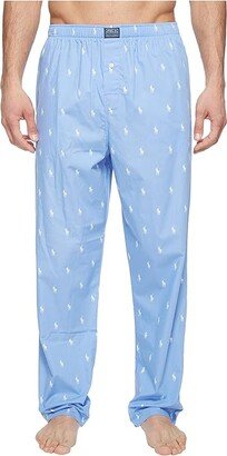 All Over Pony Player Woven Sleep Pants (Beach Blue/White Pony) Men's Underwear