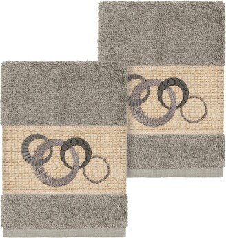 Linum Home Annabelle 2-Pc. Embellished Washcloth Set