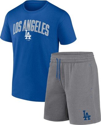 Men's Branded Royal, Heather Gray Los Angeles Dodgers Arch T-shirt and Shorts Combo Set - Royal, Heather Gray