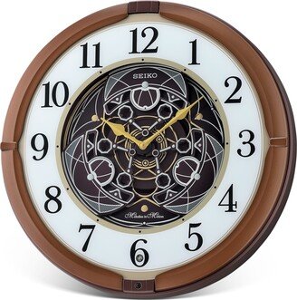 Mechanical Melodies in Motion Wall Clock - Brown, White Black