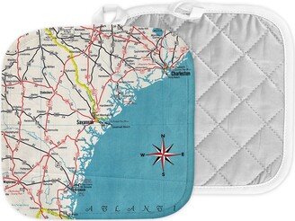 Savannah Georgia Map Hot Pad - Pot Holder Kitchen Airbnb Gift