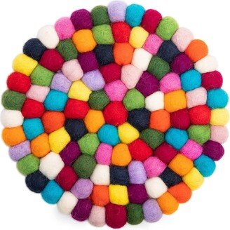 Woolygon Trivet, Pot Mat, Holder Heat Resistant Durable Round Felt Design | One Piece By Himalayan Bazaar