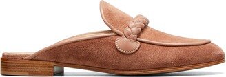 Suede Braid Slide Loafer Mules