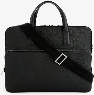 Mens Black Crosstown Leather Briefcase