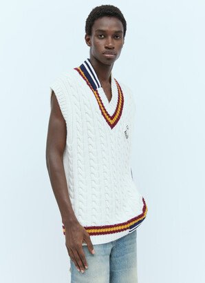 8 Moncler Palm Angels Wool V-neck Vest - Knitwear White L
