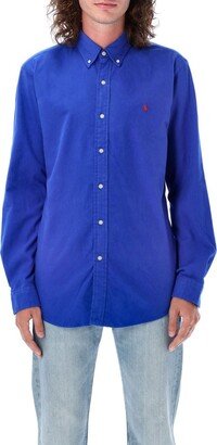 Pony Embroidered Long-Sleeved Shirt-AG