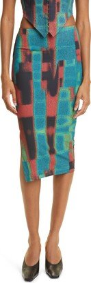 Verona Print Cutout Midi Skirt