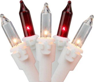 Northlight Set of 100 Red and Clear Mini Icicle Christmas Lights 3 Spacing - White Wire