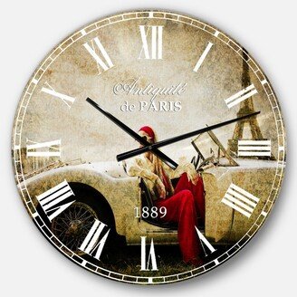 Designart Cars Oversized Round Metal Wall Clock